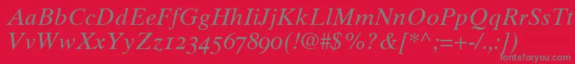 GrecoTenOldstyleSsiNormal Font – Gray Fonts on Red Background