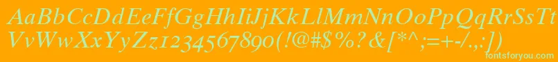 GrecoTenOldstyleSsiNormal Font – Green Fonts on Orange Background