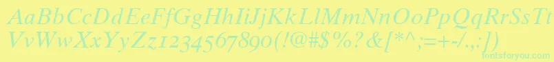 GrecoTenOldstyleSsiNormal Font – Green Fonts on Yellow Background