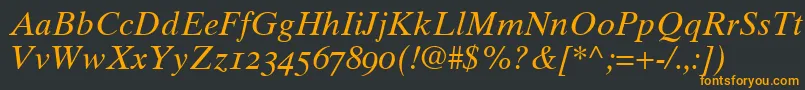 GrecoTenOldstyleSsiNormal Font – Orange Fonts on Black Background