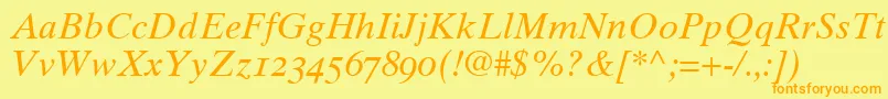 GrecoTenOldstyleSsiNormal Font – Orange Fonts on Yellow Background