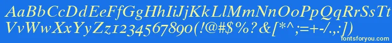 GrecoTenOldstyleSsiNormal Font – Yellow Fonts on Blue Background