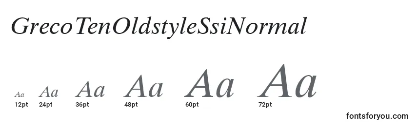 GrecoTenOldstyleSsiNormal Font Sizes