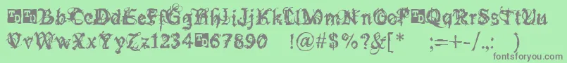 フォントBokononTrialVersion – 緑の背景に灰色の文字