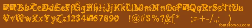 BokononTrialVersion Font – Orange Fonts on Brown Background