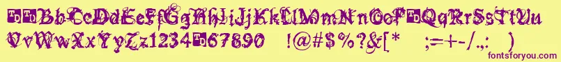 BokononTrialVersion Font – Purple Fonts on Yellow Background