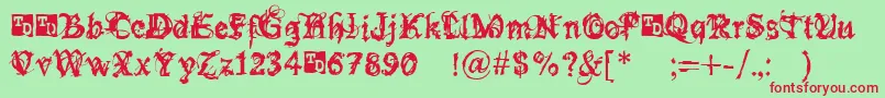 BokononTrialVersion Font – Red Fonts on Green Background