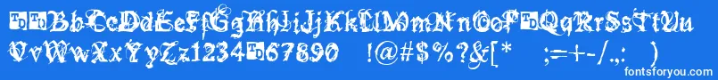 フォントBokononTrialVersion – 青い背景に白い文字