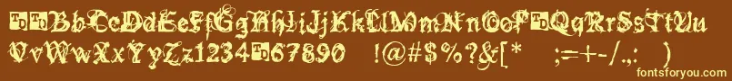 BokononTrialVersion Font – Yellow Fonts on Brown Background