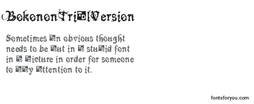 Review of the BokononTrialVersion Font