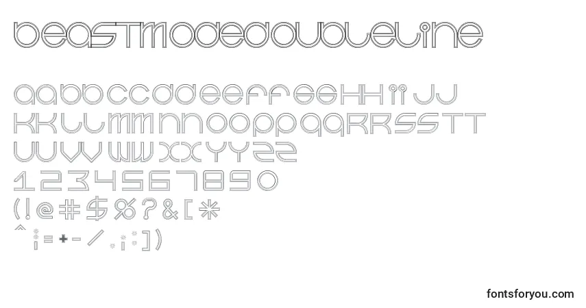 Czcionka BeastmodeDoubleline – alfabet, cyfry, specjalne znaki