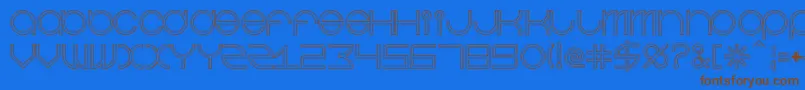 BeastmodeDoubleline-Schriftart – Braune Schriften auf blauem Hintergrund