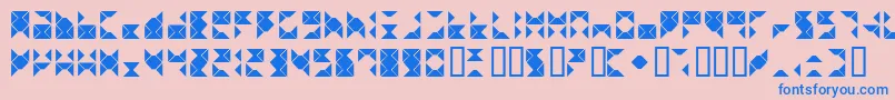 フォントTriangel – ピンクの背景に青い文字