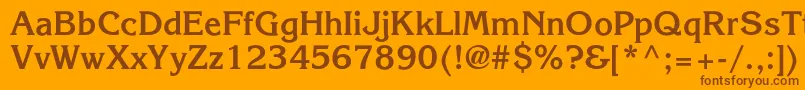 AgkorneliacBold-Schriftart – Braune Schriften auf orangefarbenem Hintergrund
