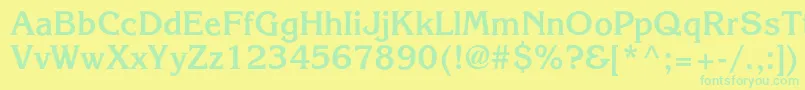 Police AgkorneliacBold – polices vertes sur fond jaune