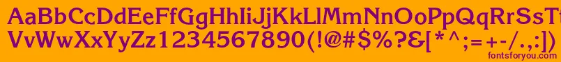 AgkorneliacBold Font – Purple Fonts on Orange Background