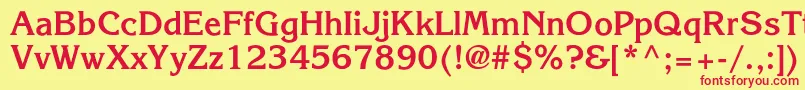 AgkorneliacBold Font – Red Fonts on Yellow Background