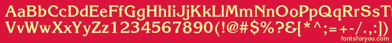 AgkorneliacBold Font – Yellow Fonts on Red Background