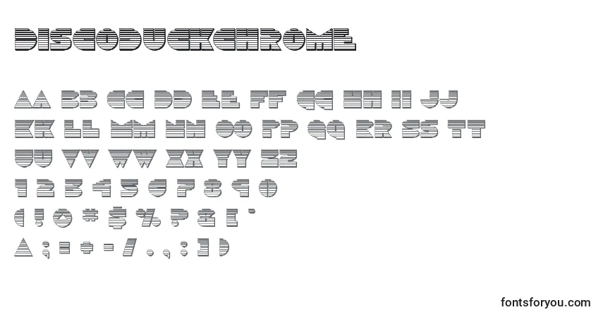 Шрифт Discoduckchrome – алфавит, цифры, специальные символы