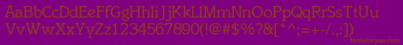 EnsemblesskRegular-Schriftart – Braune Schriften auf violettem Hintergrund