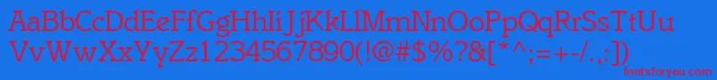 EnsemblesskRegular Font – Red Fonts on Blue Background