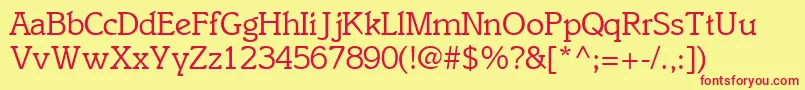 EnsemblesskRegular Font – Red Fonts on Yellow Background