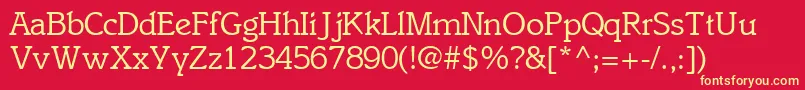 EnsemblesskRegular Font – Yellow Fonts on Red Background