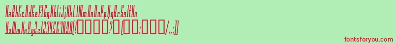 Fonte AmericanaDreamsCondensed – fontes vermelhas em um fundo verde