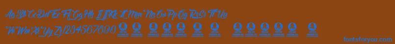 Delightful Font – Blue Fonts on Brown Background