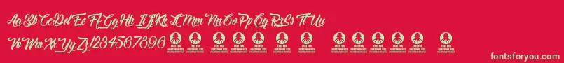 Delightful Font – Green Fonts on Red Background