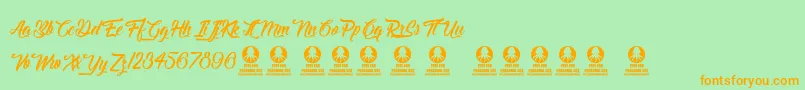 Delightful Font – Orange Fonts on Green Background