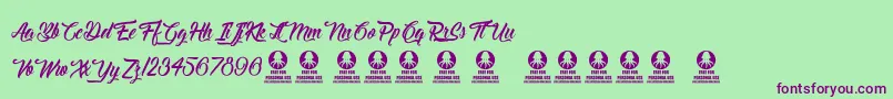 Delightful Font – Purple Fonts on Green Background