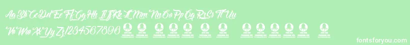 Delightful Font – White Fonts on Green Background