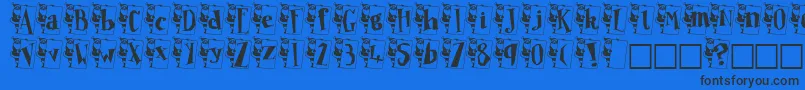 フォントPapan – 黒い文字の青い背景