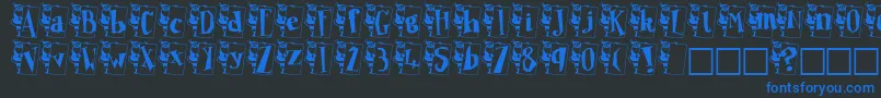 フォントPapan – 黒い背景に青い文字