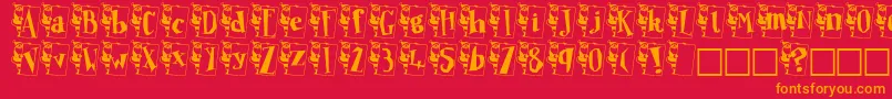 Papan Font – Orange Fonts on Red Background