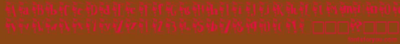 Papan Font – Red Fonts on Brown Background