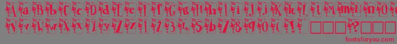 Papan Font – Red Fonts on Gray Background