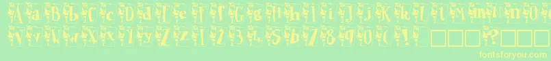 Papan-fontti – keltaiset fontit vihreällä taustalla
