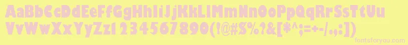 Gimletblackcondssk Font – Pink Fonts on Yellow Background