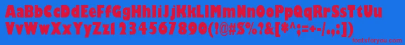 Gimletblackcondssk Font – Red Fonts on Blue Background