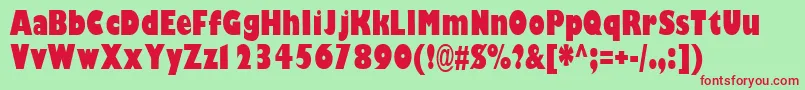 Gimletblackcondssk Font – Red Fonts on Green Background