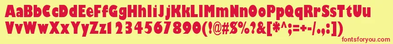 Gimletblackcondssk Font – Red Fonts on Yellow Background