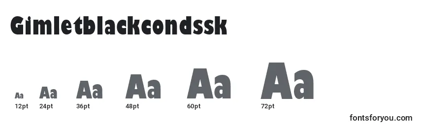 Размеры шрифта Gimletblackcondssk