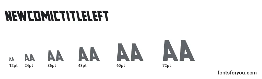 Размеры шрифта Newcomictitleleft