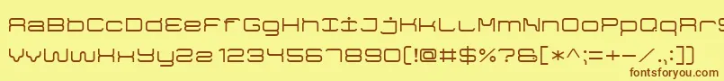 フォントGameFont7 – 茶色の文字が黄色の背景にあります。