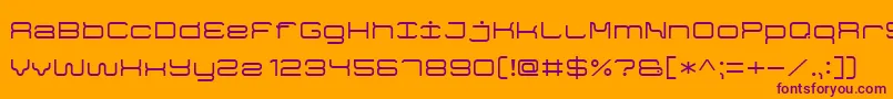 GameFont7-fontti – violetit fontit oranssilla taustalla
