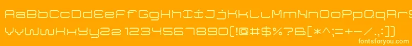 GameFont7-Schriftart – Gelbe Schriften auf orangefarbenem Hintergrund