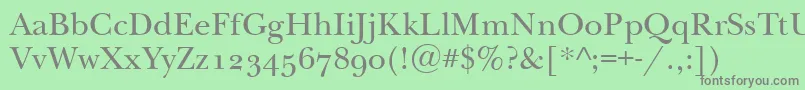 Newbaskervilleodtt Font – Gray Fonts on Green Background