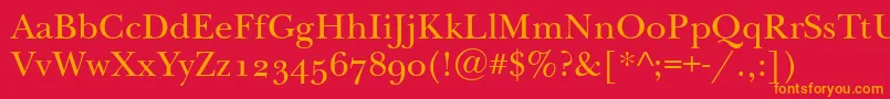 Newbaskervilleodtt Font – Orange Fonts on Red Background